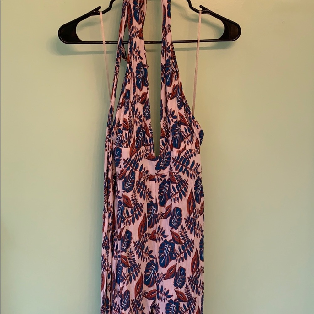 Floral detail halter jumpsuit